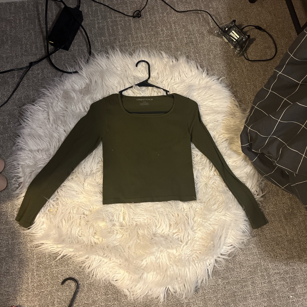One Step Ahead Olive Long Sleeve Tee